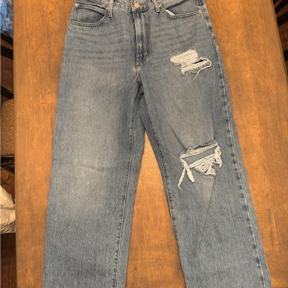 Signature by Levi Strauss Denim - Signature by Levi Strauss Light Blue Distressed Flare Jeans